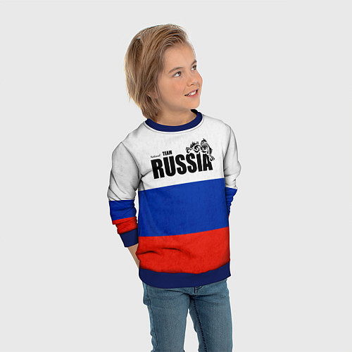 Детский свитшот Russia / 3D-Синий – фото 3