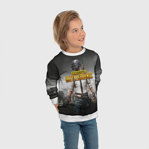 Детский свитшот PUBG / 3D-Белый – фото 3