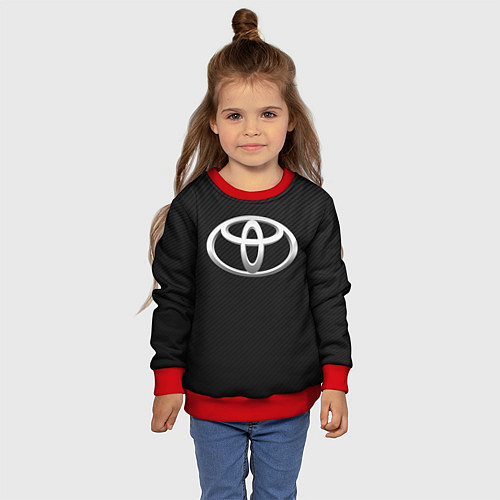 Детский свитшот Toyota carbon / 3D-Красный – фото 4
