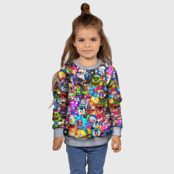 Свитшот детский BRAWL STATS ВСЕ ПЕРСОНАЖИ, цвет: 3D-меланж — фото 2
