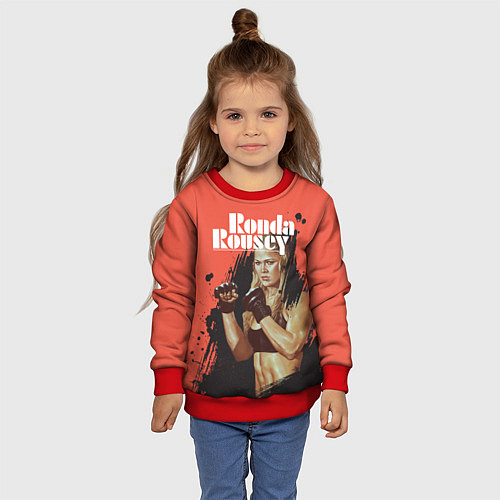 Детский свитшот Ronda Rousey / 3D-Красный – фото 4