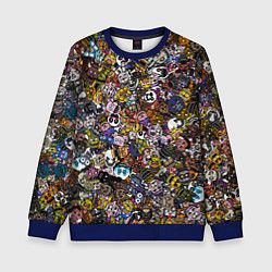 Свитшот детский FNaF стикербомбинг, цвет: 3D-синий