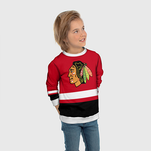 Детский свитшот Chicago Blackhawks / 3D-Белый – фото 3