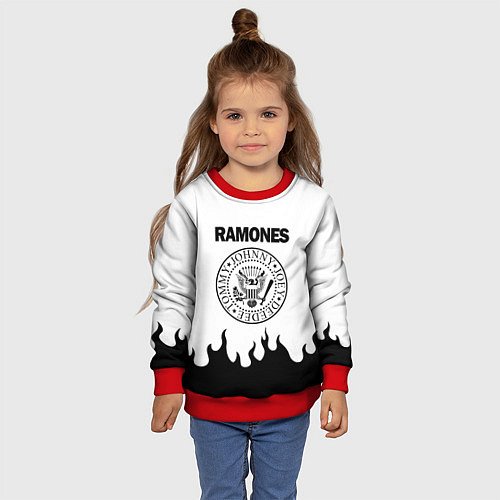 Детский свитшот RAMONES / 3D-Красный – фото 4