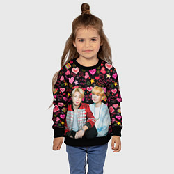 Свитшот детский BTS: Юнмины Чимин и Юнги, цвет: 3D-черный — фото 2