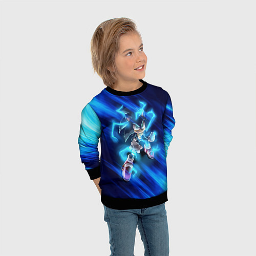 Детский свитшот СОНИК / 3D-Черный – фото 3