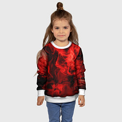 Свитшот детский Красный дым, цвет: 3D-белый — фото 2