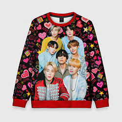 Свитшот детский I Love BTS, цвет: 3D-красный