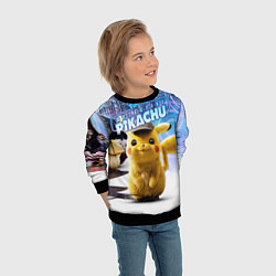 Свитшот детский Детектив Пикачу, цвет: 3D-черный — фото 2