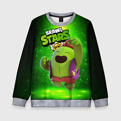 Свитшот детский Brawn stars Spike Спайк, цвет: 3D-меланж