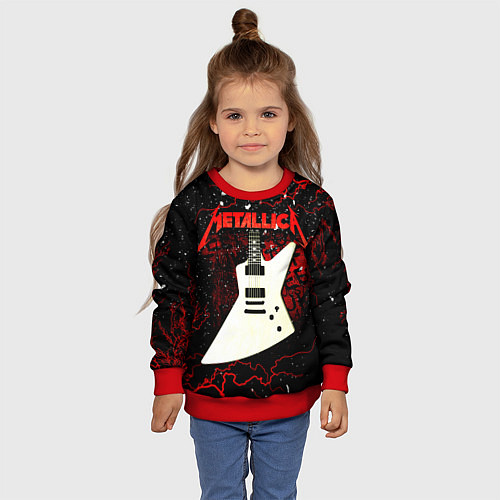 Детский свитшот Metallica / 3D-Красный – фото 4