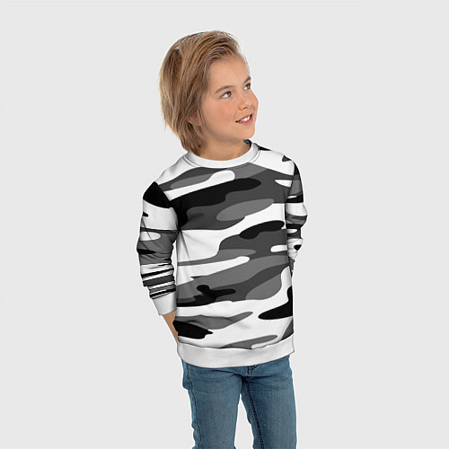Детский свитшот Камуфляж Sabaton без лого / 3D-Белый – фото 3