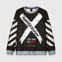 Свитшот детский Off-White: Dangerous, цвет: 3D-меланж