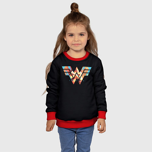 Детский свитшот Wonder Woman / 3D-Красный – фото 4