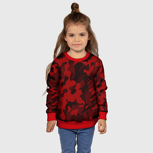 Детский свитшот RED MILITARY / 3D-Красный – фото 4