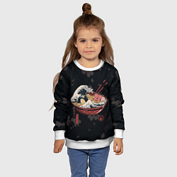 Свитшот детский Сакура и рамен, цвет: 3D-белый — фото 2