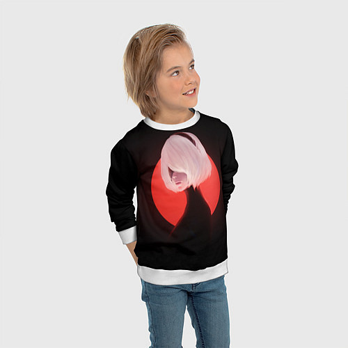 Детский свитшот 2b Nier Black / 3D-Белый – фото 3