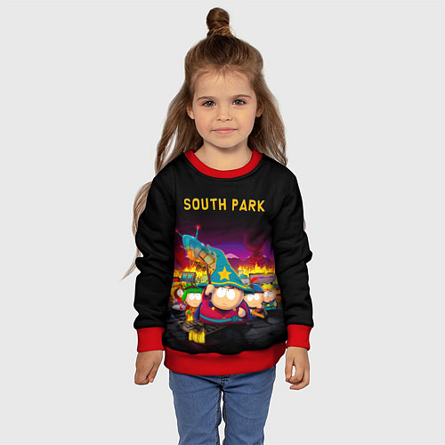 Детский свитшот Южный Парк / 3D-Красный – фото 4