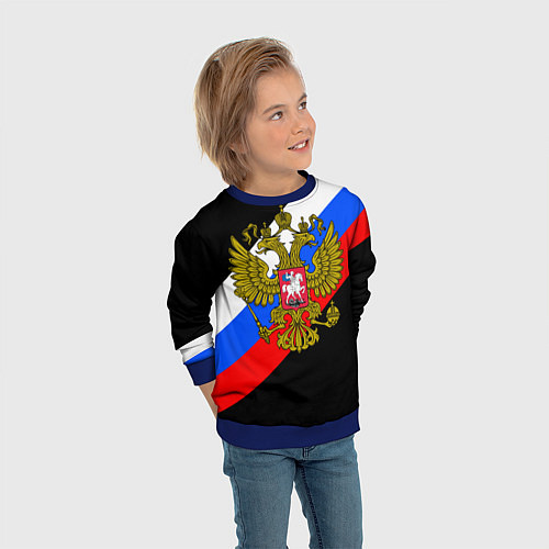 Детский свитшот РОССИЯ / 3D-Синий – фото 3