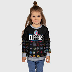 Свитшот детский Los Angeles Clippers 2, цвет: 3D-меланж — фото 2