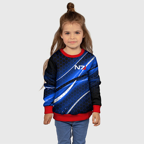 Детский свитшот MASS EFFECT N7 / 3D-Красный – фото 4