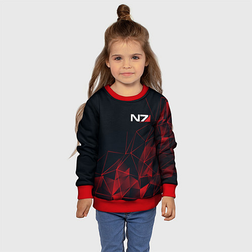 Детский свитшот MASS EFFECT N7 / 3D-Красный – фото 4