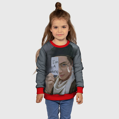 Детский свитшот BTS / 3D-Красный – фото 4