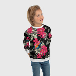 Свитшот детский Цветы, цвет: 3D-белый — фото 2
