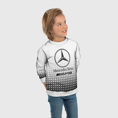 Детский свитшот Mercedes-Benz / 3D-Белый – фото 3