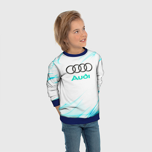 Детский свитшот Audi / 3D-Синий – фото 3