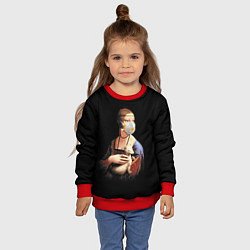 Свитшот детский Чечилия Галлерани - дама с горностаем, цвет: 3D-красный — фото 2