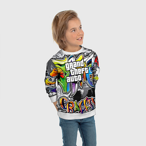 Детский свитшот GTA / 3D-Белый – фото 3