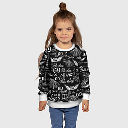 Свитшот детский 6IX9INE ТАТУИРОВКИ, цвет: 3D-белый — фото 2