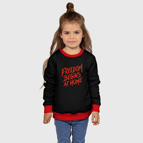 Детский свитшот Freedom / 3D-Красный – фото 4