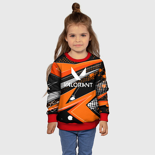 Детский свитшот Valorant / 3D-Красный – фото 4