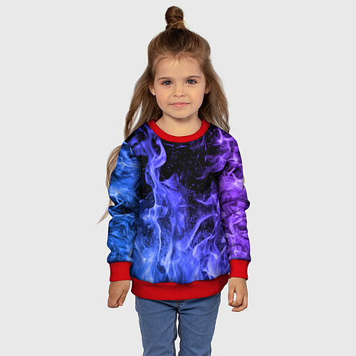 Детский свитшот ОГОНЬ / 3D-Красный – фото 4