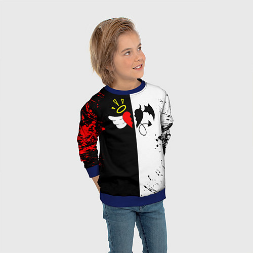 Детский свитшот Payton Moormeier спина / 3D-Синий – фото 3