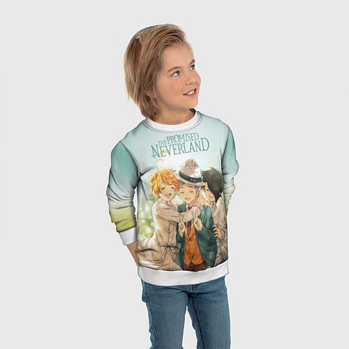 Детский свитшот The Promised Neverland / 3D-Белый – фото 3