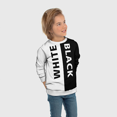 Детский свитшот BLACK & WHITE / 3D-Белый – фото 3