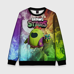 Свитшот детский Brawl Stars Spike, цвет: 3D-черный