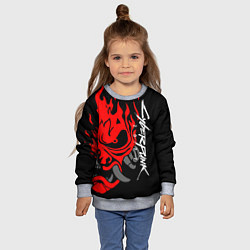 Свитшот детский CYBERPUNK 2077 SAMURAI, цвет: 3D-меланж — фото 2