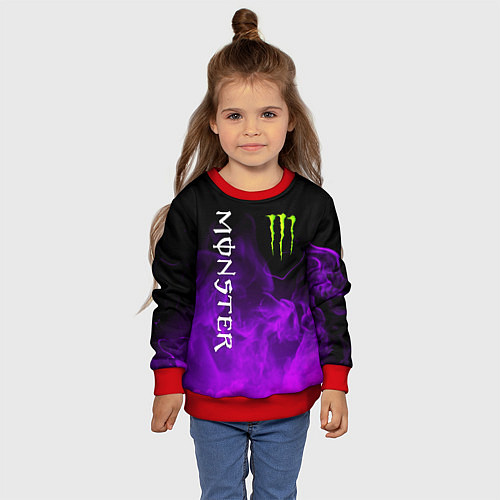 Детский свитшот MONSTER ENERGY / 3D-Красный – фото 4