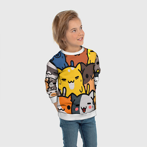 Детский свитшот КОТЕЙКИ / 3D-Белый – фото 3