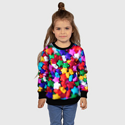 Свитшот детский Разноцветные звездочки звезды, цвет: 3D-черный — фото 2