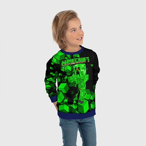 Детский свитшот Minecraft / 3D-Синий – фото 3