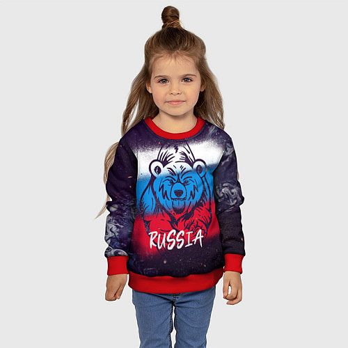 Детский свитшот Russia Bear / 3D-Красный – фото 4