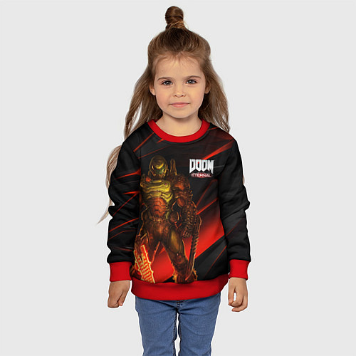Детский свитшот DOOM ETERNAL / 3D-Красный – фото 4