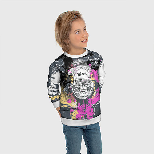 Детский свитшот Череп / 3D-Белый – фото 3