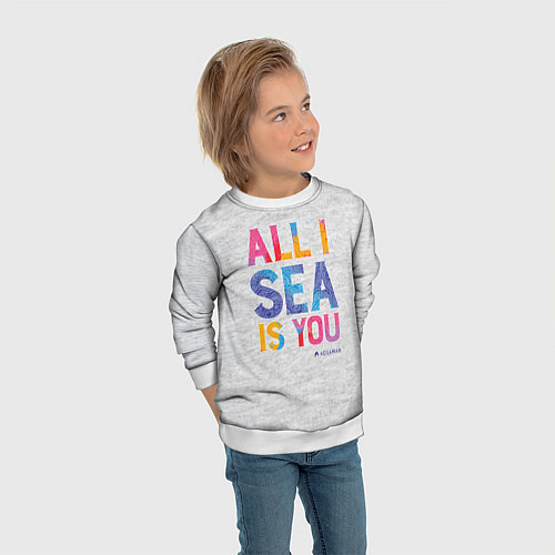 Детский свитшот ALL I SEA IS YOU / 3D-Белый – фото 3