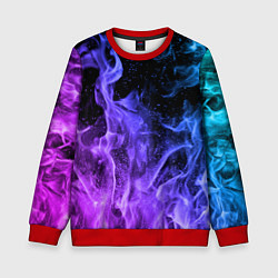 Свитшот детский ОГОНЬ НЕОН, цвет: 3D-красный